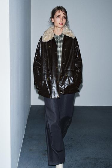 Zara Куртка с меховым воротником — ZW COLLECTION купить с доставкой.