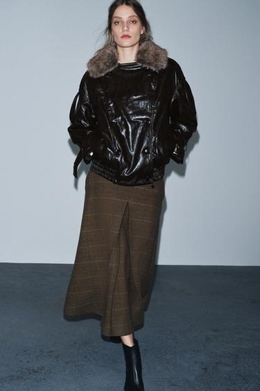 Zara Юбка в клетку из шерсти — ZW COLLECTION купить с доставкой.