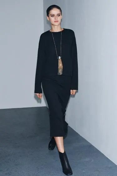 Юбка миди из мягкой ткани