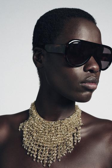 Zara Каскадное ожерелье со стразами