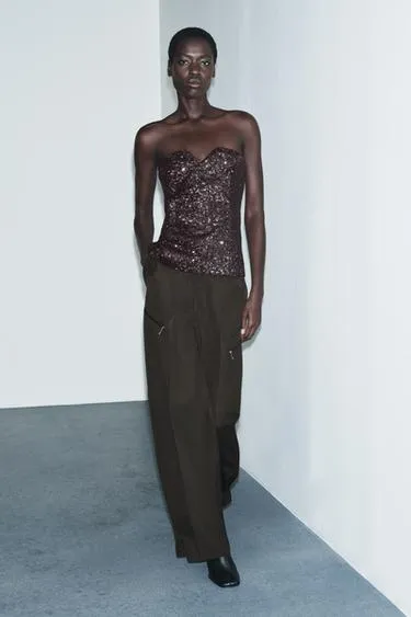 Топ-бюстье с пайетками — ZW COLLECTION LIMITED EDITION