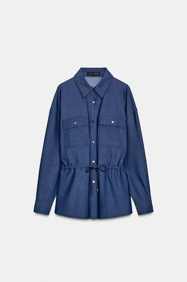 Zara Рубашка-сафари со шнурком