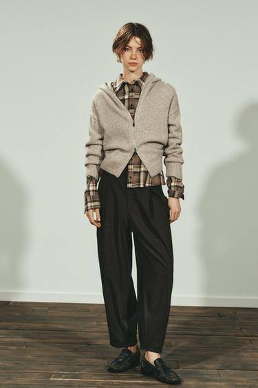 Zara Брюки в клетку с защипами