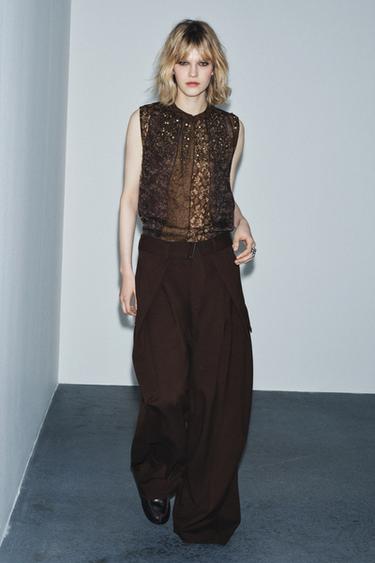 Zara Топ в стиле пэчворк — ZW COLLECTION купить с доставкой.