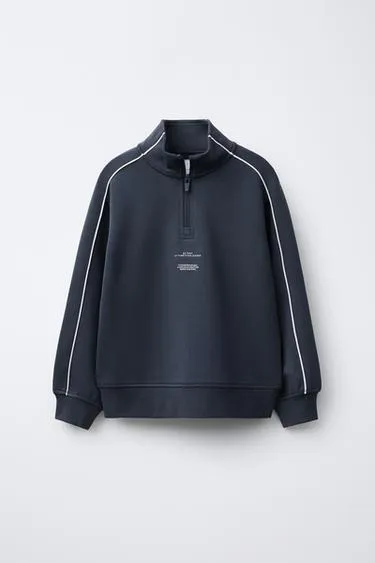 Толстовка с надписью и контрастной отделкой- Заказать в России