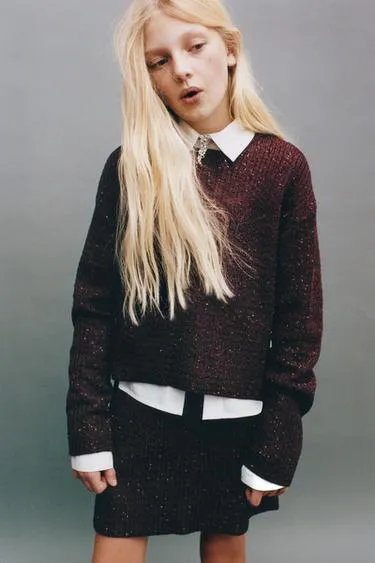 Трикотажная юбка с пайетками