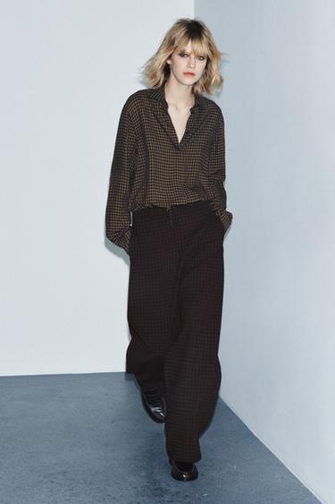 Zara Блуза в клетку виши — ZW COLLECTION купить с доставкой.