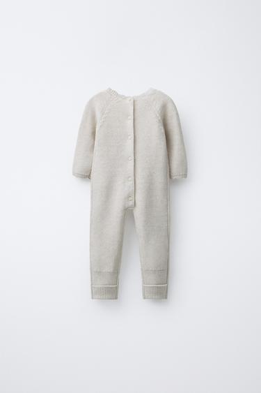 Zara Вязаный комбинезон с вышивкой цветов