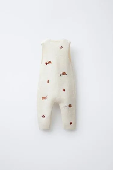 Трикотажный комбинезон с вышивкой «ежики»- Заказать в России