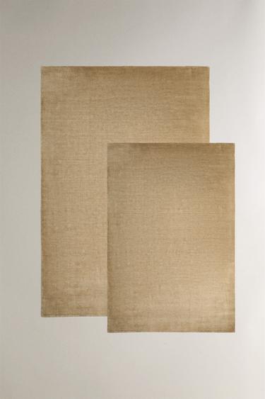 Zara Шерстяной ковер с однотонным дизайном