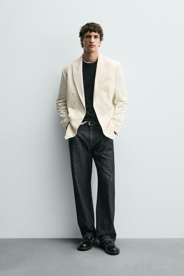 Zara Двубортный блейзер из вельвета