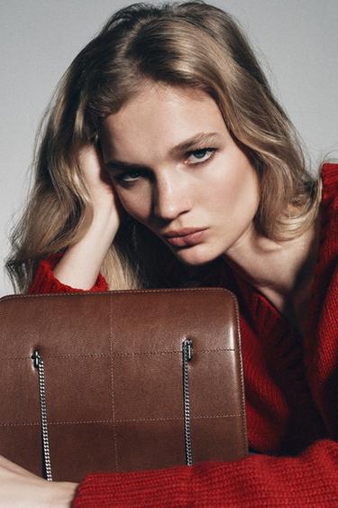 Zara Кожаная сумка с плечевым ремнем