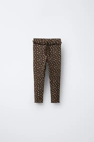 Легинсы в рубчик с принтом- Заказать в России