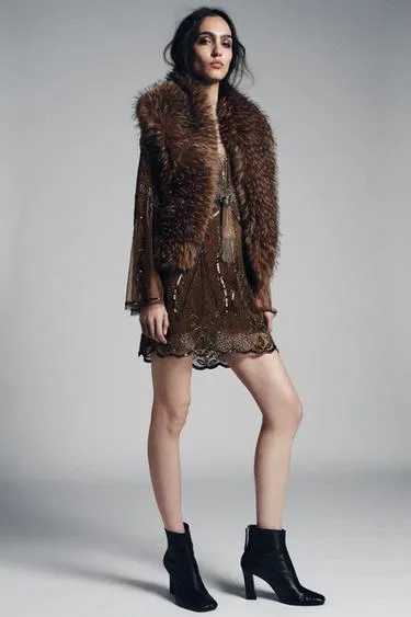 Шарф из искусственного меха с меланжевым эффектом