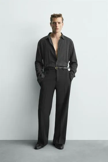 Рубашка струящегося покроя в полоску с блеском LIMITED EDITION- Заказать в России