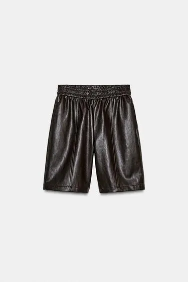 Бермуды из искусственной кожи- Заказать в России