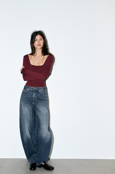 Zara Боди из полиамида с квадратным вырезом