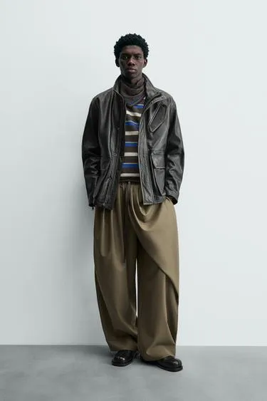 Кожаная куртка с карманами LIMITED EDITION