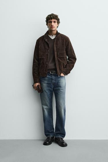 Zara Куртка из кожи спилка