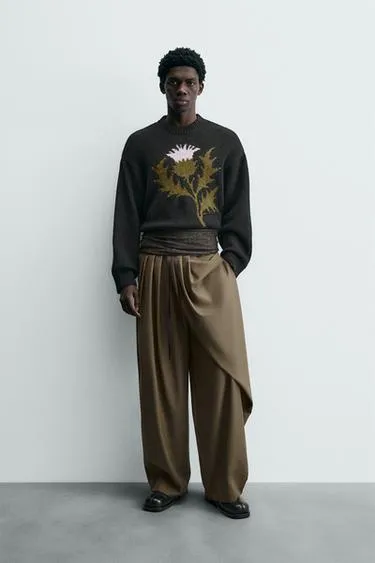 Широкие брюки LIMITED EDITION с драпировкой и перекрестным поясом