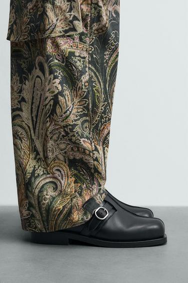 Zara Кожаные сабо с пряжкой LIMITED EDITION