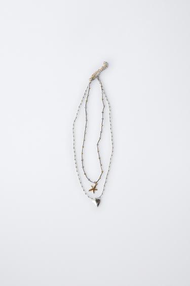 Zara Набор из двух ожерелий «сердце и звезда»