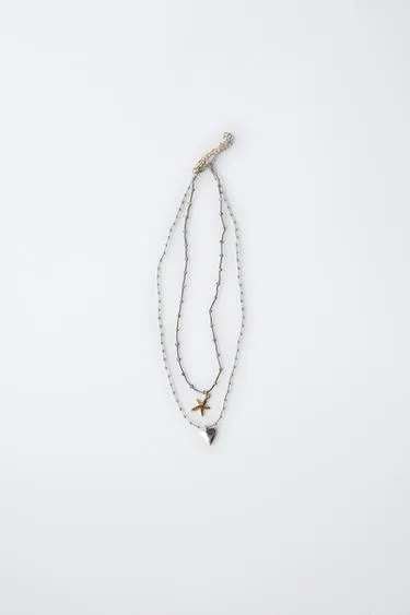 Набор из двух ожерелий «сердце и звезда»