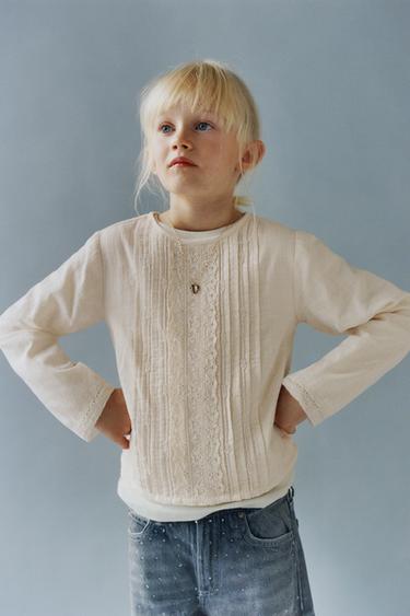 Zara Рубашка с вышивкой и бусинами купить с доставкой.