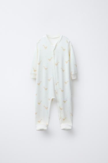 Zara Теплый комбинезон с узором «гуси» и регулируемыми штанинами купить с доставкой.