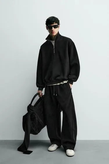 Толстовка вельветовая с молнией и воротником- Заказать в России