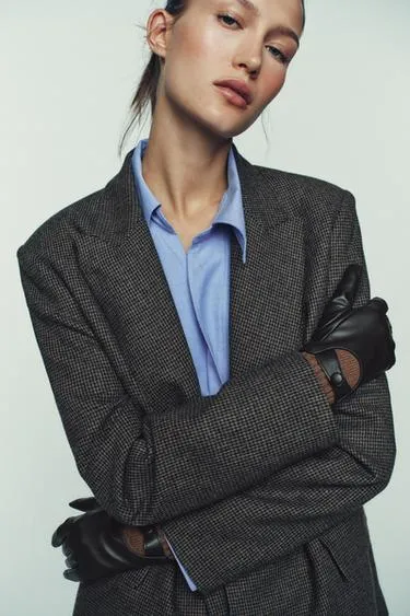 Перчатки из искусственной кожи с шерстью