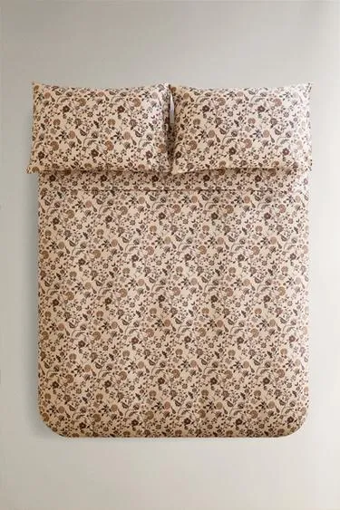 Чехол для одеяла из сатина с цветочным принтом