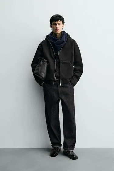 Толстовка с молнией и ребристым узором