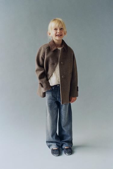 Zara Пальто из контрастного вельвета с шерстью купить с доставкой.