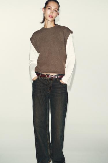 Zara Футболка с контрастным жилетом