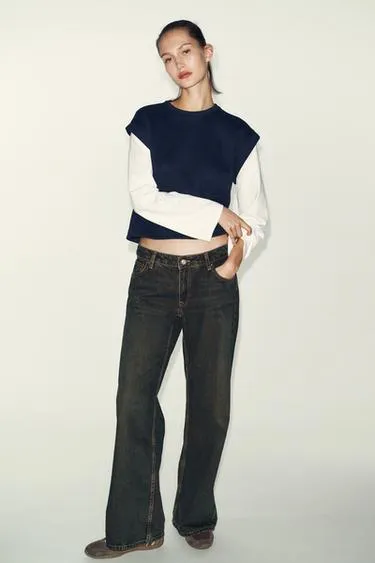 Футболка с комбинированным жилетом- Заказать в России