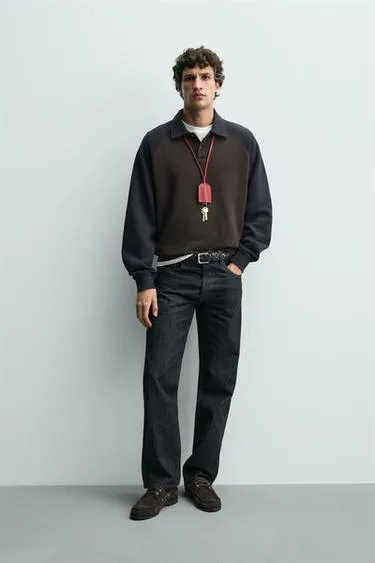 Поло в стиле колор-блок с рукавами реглан