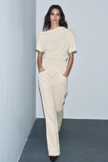 Zara Асимметричная блуза со сборками — ZW COLLECTION LIMITED EDITION