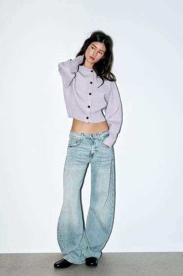 Zara Укороченный вязаный кардиган