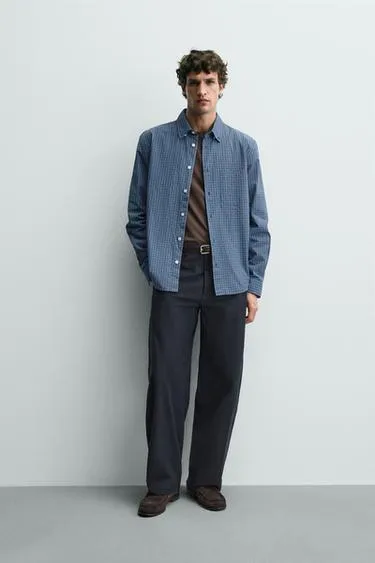 Рубашка в клетку с карманом- Заказать в России