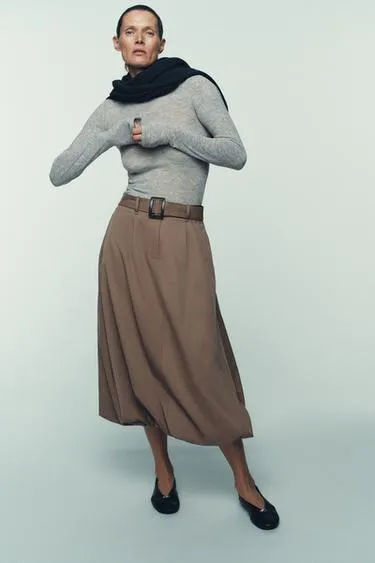 Миди-юбка с поясом-резинкой- Заказать в России