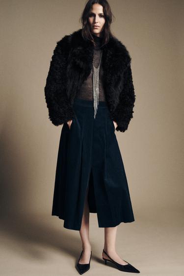 Zara Юбка миди из вельвета — ZW COLLECTION купить с доставкой.