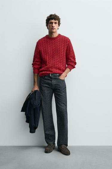 Zara Свитер с узором «косы» купить с доставкой.