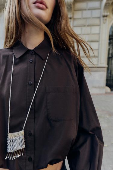 Zara Мини-сумка комбинированная купить с доставкой.