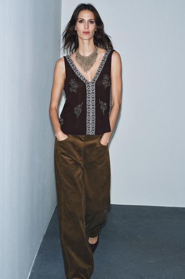 Zara Топ с вышивкой — ZW COLLECTION LIMITED EDITION