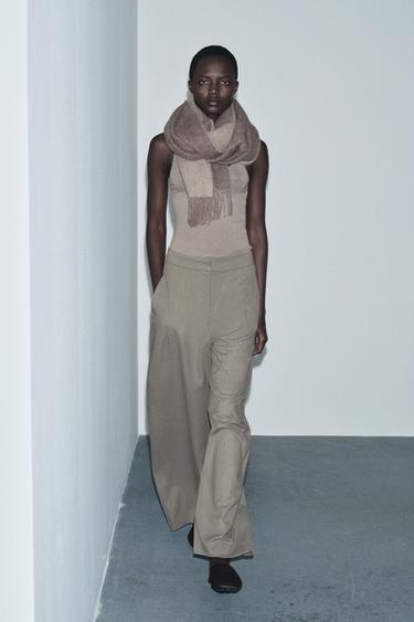 Zara Брюки-баллоны в елочку ZW COLLECTION