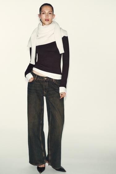 Zara Футболка с двойным контрастом купить с доставкой.