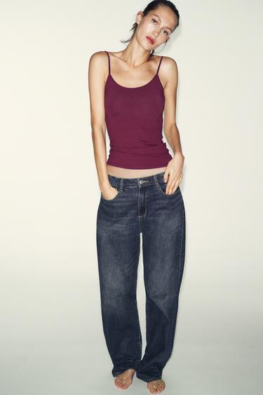 Zara Майка из полиамида на тонких бретелях купить с доставкой.