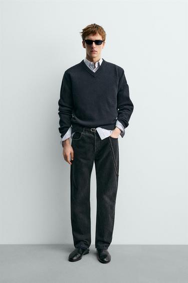 Zara Шерстяной свитер с V-образным вырезом AARON LEVINE X ZARA