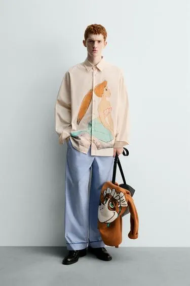 Рубашка с принтом русалки из питера пэна HARRY LAMBERT FOR ZARA X DISNEY